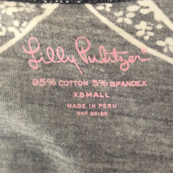 Lilly Pulitzer Kissing Seahorse Jodie V-neck Longsleeve Blue and White Size XS - Picture 3 of 13